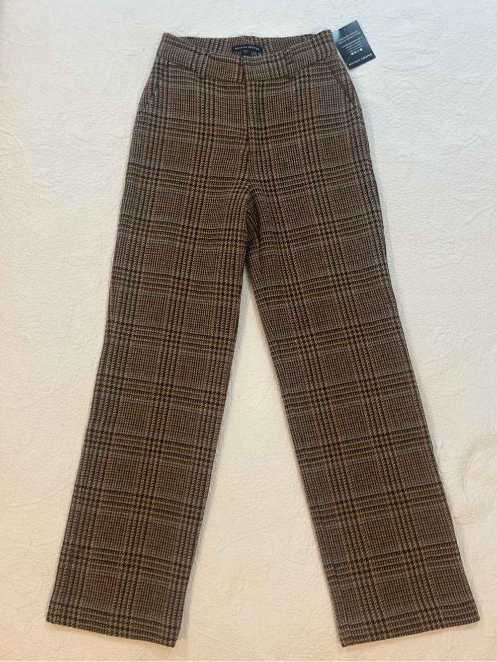 Boston Proper Women’s Plaid Straight-Leg Pants
